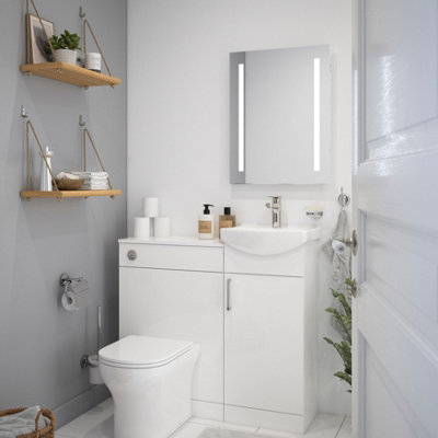 Sensio Isla White Rectangular Wall-Mounted Bathroom & Wc Illuminated Mirror (H)65Cm (W)50Cm