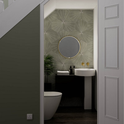 Sensio Aspect Brass Effect Circular Wall-Mounted Bathroom Illuminated Mirror (H)60Cm (W)60Cm