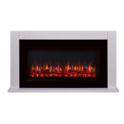 Suncrest White Lumley Electric Fire Suite