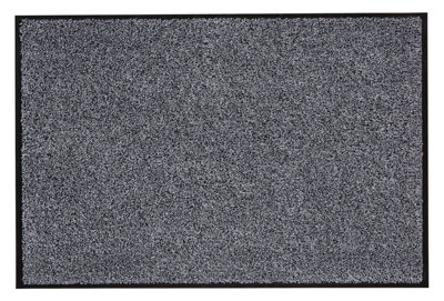 B&Q Washamat Anthracite Plain Rectangular Heavy Duty Barrier Mat, 90Cm X 60Cm