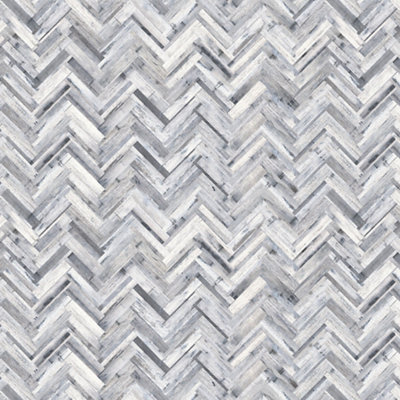 Splashwall Grey & White Herringbone Mdf Splashback, (H)600Mm (W)2440Mm (T)10Mm