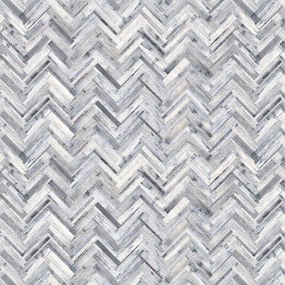 Splashwall Grey Herringbone Mdf Splashback, (H)1220Mm (W)2440Mm (T)10Mm