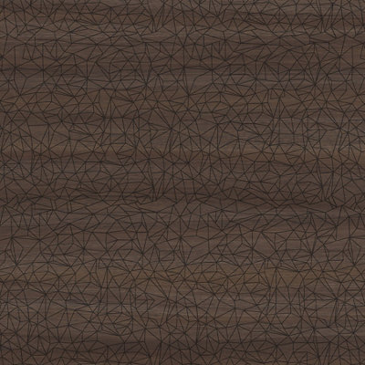 Splashwall Alloy Brown Walnut Geometric Aluminium Splashback, (H)750Mm (W)2440Mm (T)4Mm