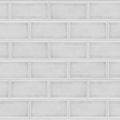 Splashwall Alloy White Cracked Tile Aluminium Splashback, (H)800Mm (W)900Mm (T)4Mm