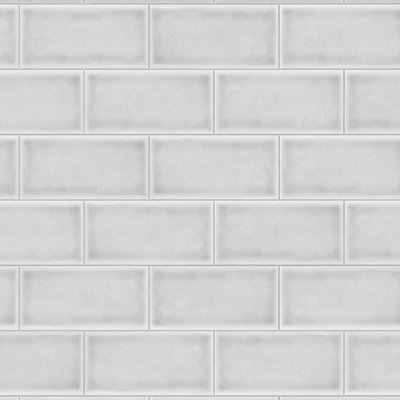 Splashwall Alloy White Cracked Tile Aluminium Splashback, (H)800Mm (W)600Mm (T)4Mm