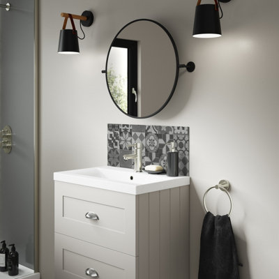 Splashwall Alloy Matt Abruzzo Aluminium Bathroom Splashback (H)25Cm (W)60Cm