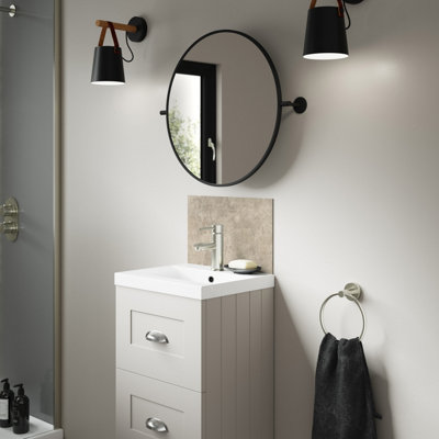 Splashwall Alloy Matt Treviso Aluminium Bathroom Splashback (H)25Cm (W)40Cm