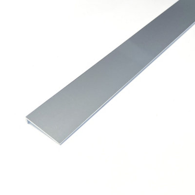 Splashwall Alloy Vanity Panel End Cap (L)800Mm (W)27Mm (T)6Mm - Polished Silver Effect
