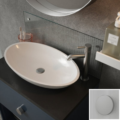 B&Q Fluted Glass Pre-Drilled Bathroom Splashback With Chrome Effect Caps (H)25Cm (W)60Cm