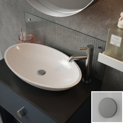 B&Q Fluted Glass Pre-Drilled Bathroom Splashback With Satin Chrome Effect Caps (H)25Cm (W)60Cm