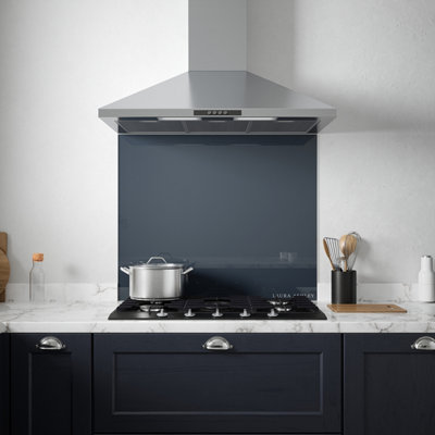 Laura Ashley Midnight Seaspray Self-Adhesive Glass Splashback, (H)750Mm (W)900Mm (T)6Mm