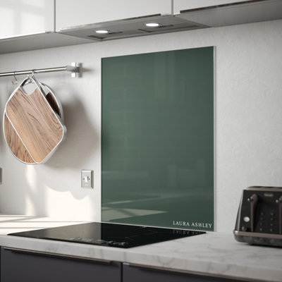 Laura Ashley Fern Green Glass Splashback, (H)750Mm (W)600Mm (T)6Mm