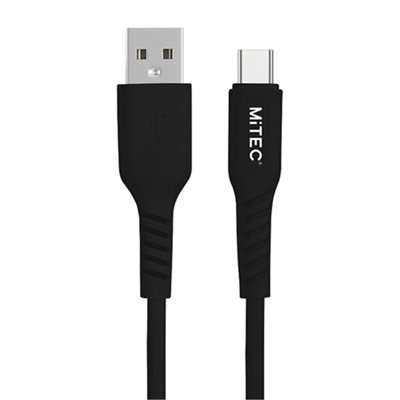 Mitec Usb A - Usb C Non-Biodegradable Charging Cable, 2M, Black
