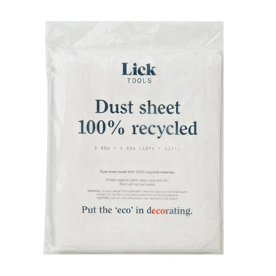 Licktools White Large 100% Recycled Plastic Dust Sheet