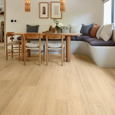 Palio By Karndean Beige & Taupe Pale Oak Effect Embossed Luxury Vinyl Click Planks, 3.2M²