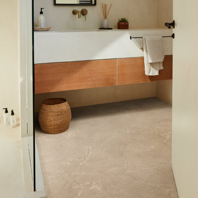 Palio By Karndean Beige & Taupe Calacatta Stone Effect Embossed Luxury Vinyl Click Tile, 2.74M²