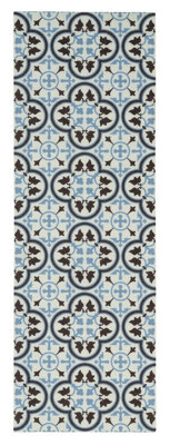 B&Q Kensington Blue Tile Design Heavy Duty Mat, 150Cm X 50Cm
