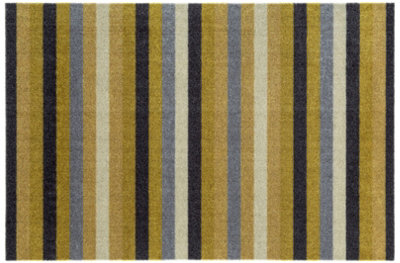 B&Q Yellow Recylon Striped Heavy Duty Mat, 120Cm X 67Cm