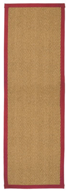 B&Q Brown, Red Herringbone Weave Large Rug, (L)180Cm X (W)60Cm