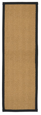 B&Q Brown, Black Herringbone Weave Large Rug, (L)180Cm X (W)60Cm