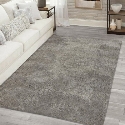 B&Q Mink Plain Medium Rug, (L)170Cm X (W)120Cm