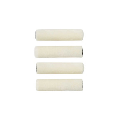 Licktools Green 4" Medium Pile Recycled Polyester Roller Sleeve, Pack Of 4