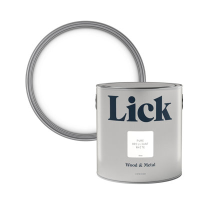 Lick Pure Brilliant White Gloss Metal & Wood Paint, 2.5L