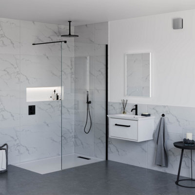 Sensio Silver Effect Rectangular Wall-Mounted Bathroom Illuminated Mirror (H)70Cm (W)50Cm