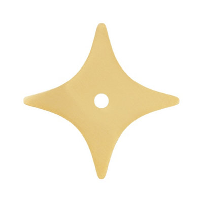 Plank Hardware Ada Gold Effect Brass Star Cabinet Knob Backplate
