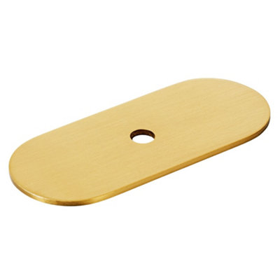 Plank Hardware Cohen Gold Effect Brass Pill Cabinet Knob Backplate