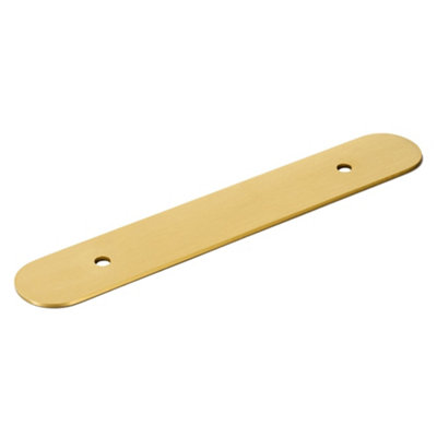 Plank Hardware Cohen Gold Effect Brass Rectangular Cabinet Handle Backplate