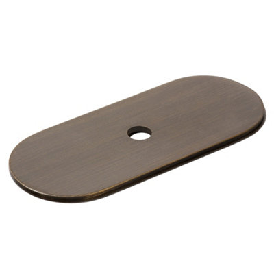 Plank Hardware Cohen Bronze Effect Brass Pill Cabinet Knob Backplate