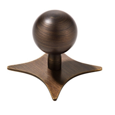 Plank Hardware Ada Bronze Effect Brass Star Cabinet Knob Backplate
