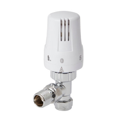 Flomasta Polished Angled Radiator Valve (Dia)15Mm X ½"