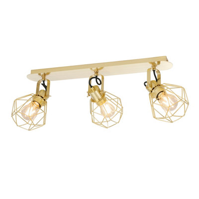 Goodhome Bar Brass Effect 3 Light Spotlight