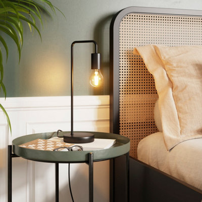 Goodhome Ghlin Matt Black Table Lamp