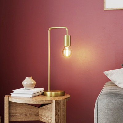 Goodhome Ghlin Satin Brass Effect Table Lamp