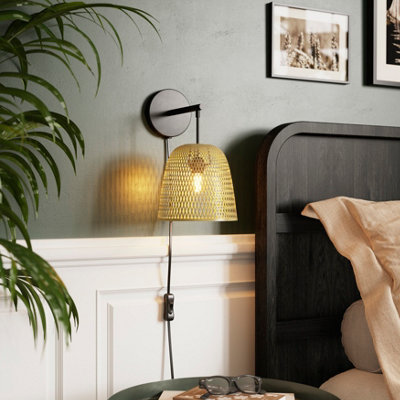 Goodhome Calume Natural Wired Led Wall Light