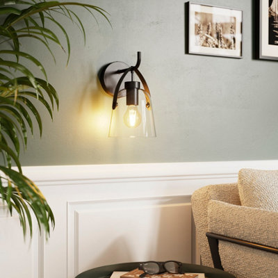 Goodhome Calume Bell Matt Black Wired Led Wall Light