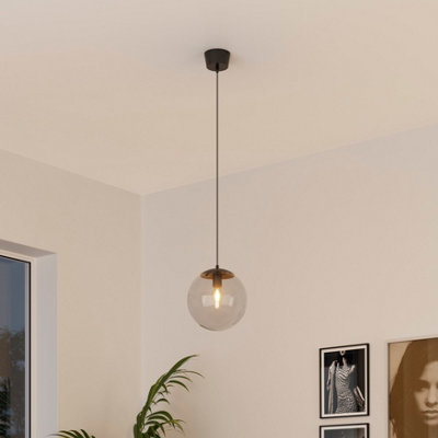 Goodhome Dacite Ball Matt Black Pendant Ceiling Light, (Dia)280Mm