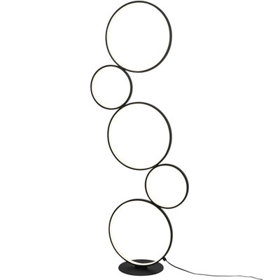 Goodhome Samana 5 Rings Matt Black Led Floor Lamp