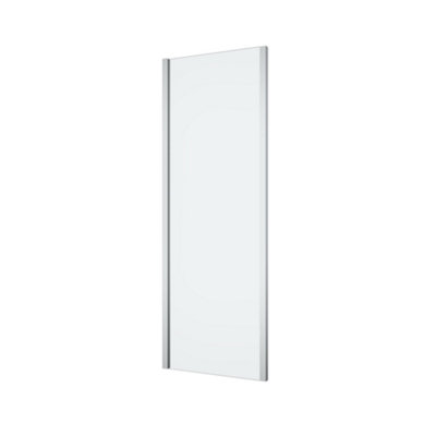 Goodhome Ledava Framed Chrome Effect Clear Fixed Corner Side Panel (H)195Cm (W)70Cm