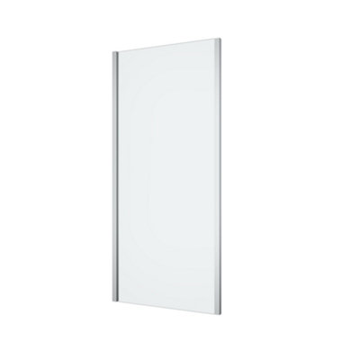 Goodhome Ledava Framed Chrome Effect Clear Fixed Corner Side Panel (H)195Cm (W)90Cm