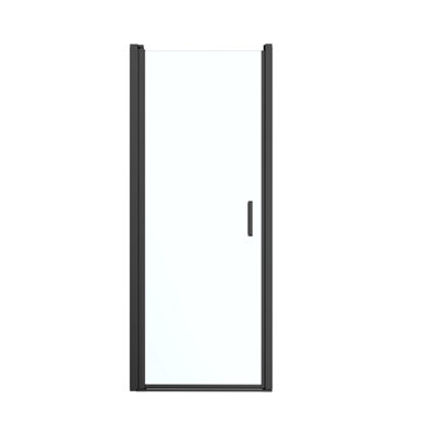 Goodhome Ledava Black Clear Glass Pivot Shower Door (H)195Cm (W)80Cm