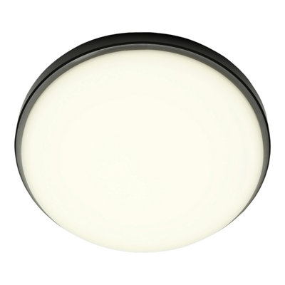 Goodhome Almagro Black Wired Led Bulkhead Light (Dia) 28Cm