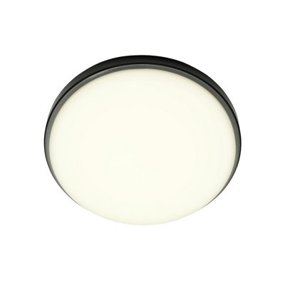 Goodhome Almagro Matt Black Wired Led Bulkhead Light (Dia) 35Cm