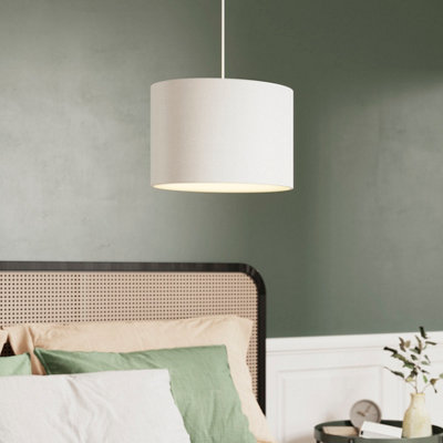 Goodhome Bodmin Beige Silver Effect Oval Lamp Shade (D)30Cm