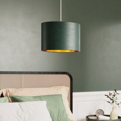 Goodhome Bodmin Dark Green Oval Lamp Shade (D)30Cm