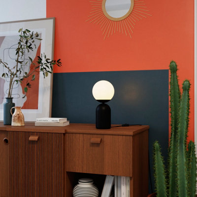 Goodhome Carterton Round Matt Black Table Lamp