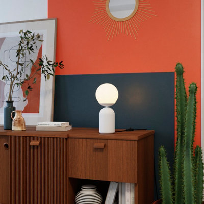 Goodhome Carterton Modern Round Matt Grey Table Lamp
